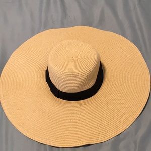 Floppy Sunhat with Black Bow Ribbon